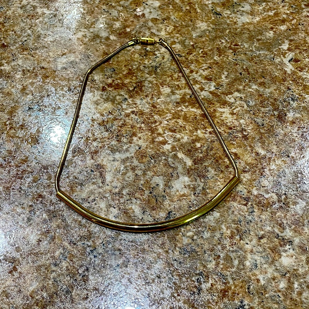 Vintage gold bar necklace